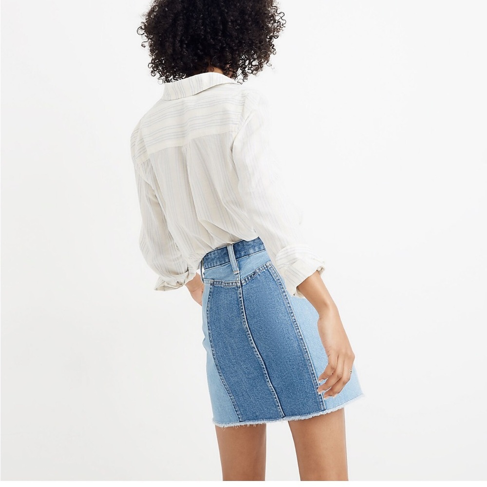 Madewell x ISKO™ Patchwork Jean Skirt denim size 24 - Picture 4 of 7